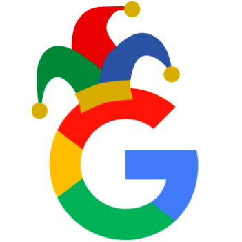 Google logo with jester hat