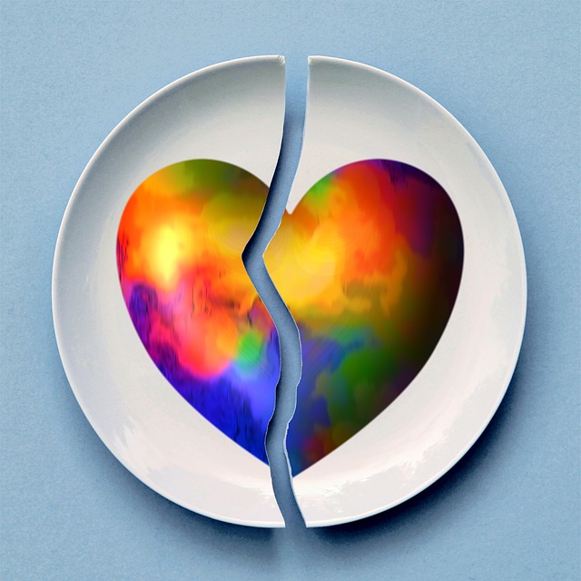 Broken heart on a plate