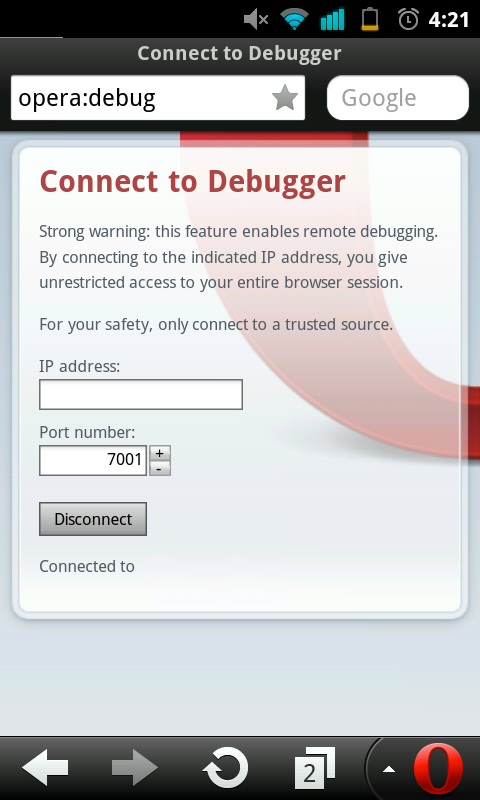 Opera debug window 2