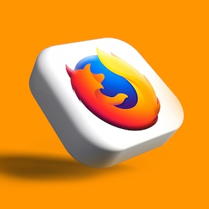 Firefox logo against a yellow-orange background