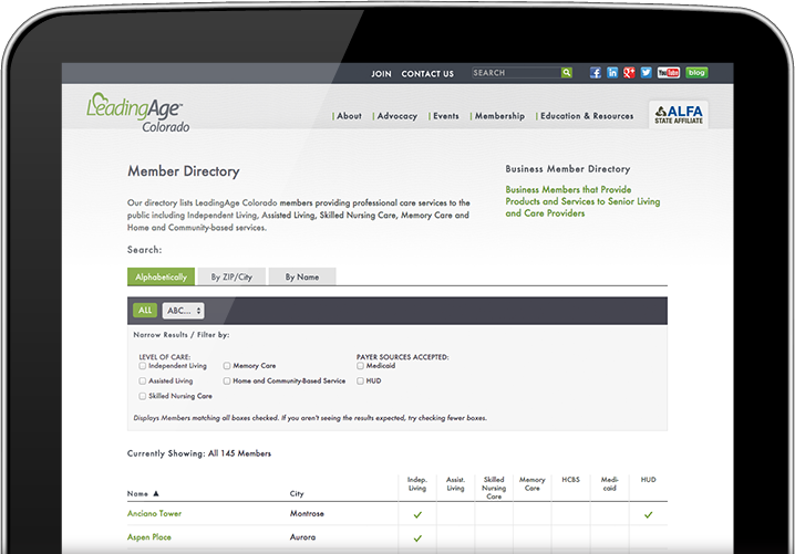 Leading Age website on desktop