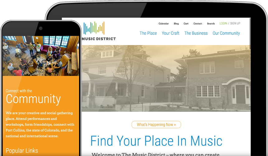 The Music District site on Devices