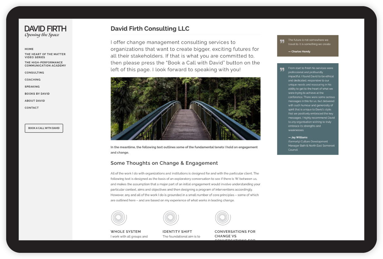 David Firth consulting web page