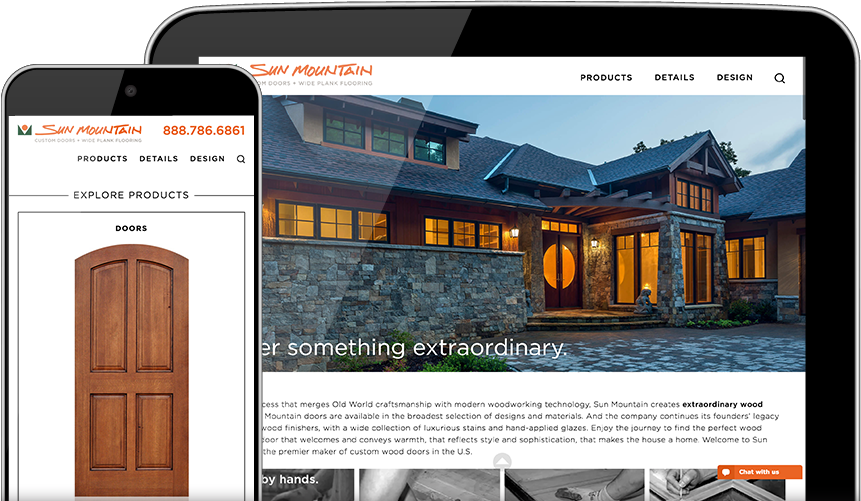 Sun Mountain website on various devices