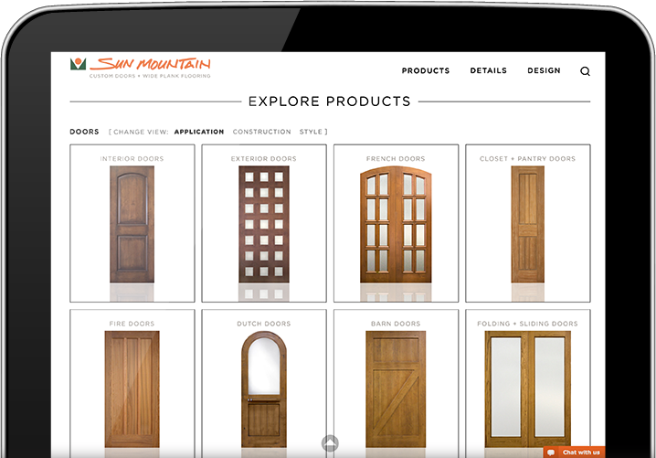 Interior page of Sun Mountain website