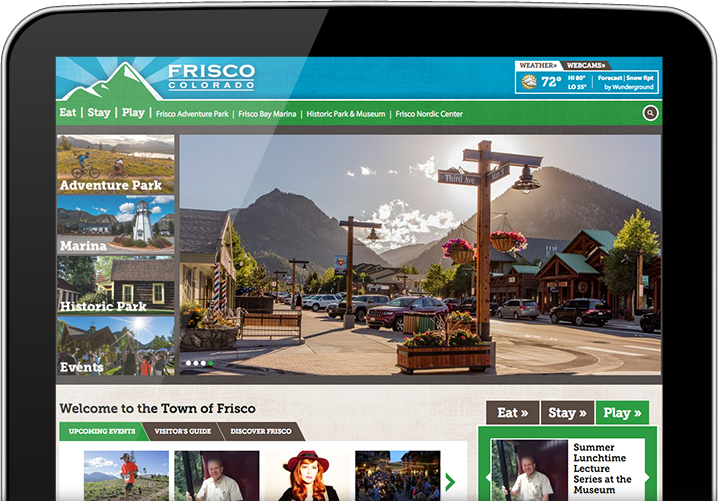 Town of Frisco website on iPad