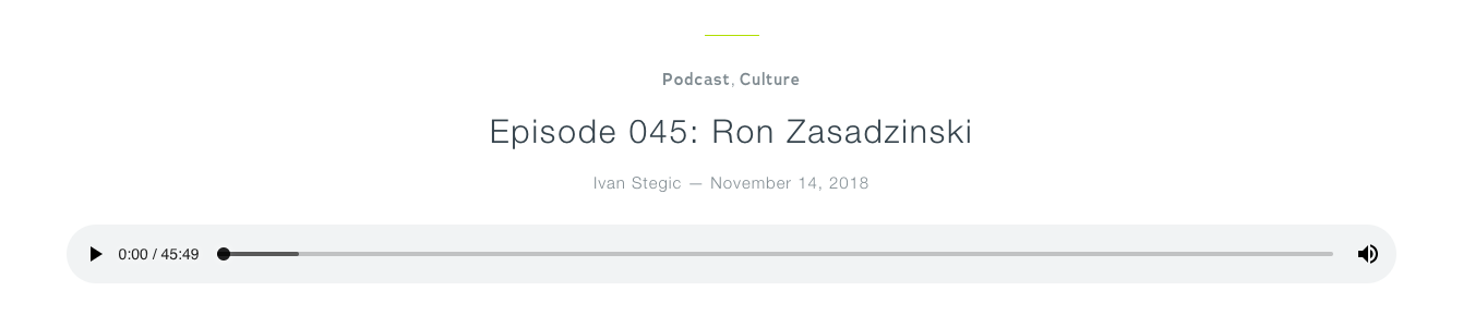 Screenshot of podcast status bar