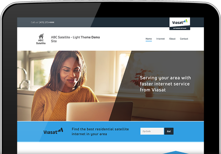 Viasat Managed Retailer demo website on an iPad