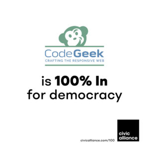 CodeGeek & 100% In partnership graphic