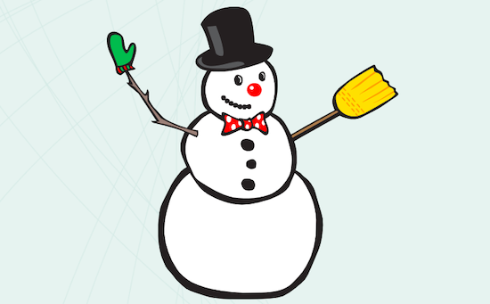 Illustrated snowman from our snowman app