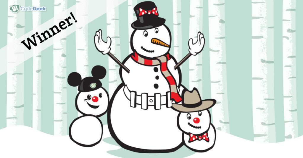 Snowman family with parent and two kids