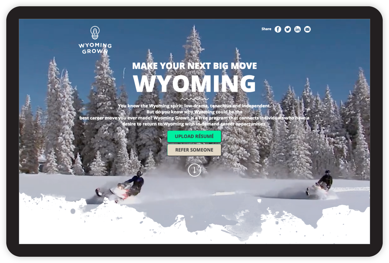 Desktop view of the Wyoming Grown home page.