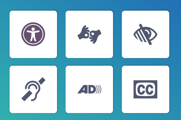 Grid of six icons that represent web accessibility