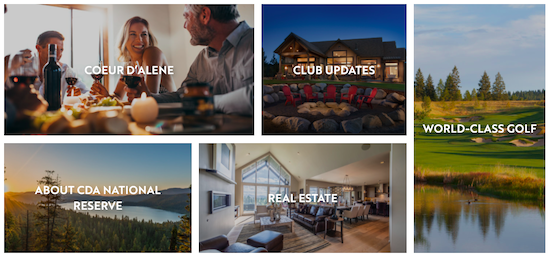 Grid of five photos showcasing CDA National's features and services