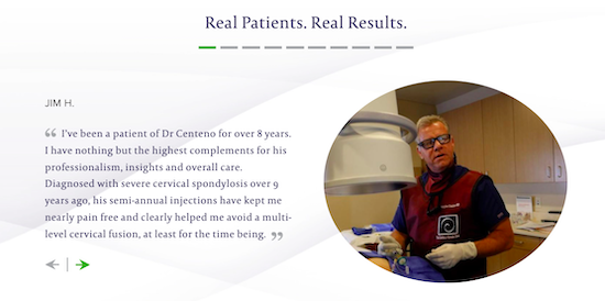 Testimonial from a clinic patient