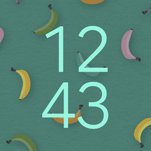 Our raining bananas wallpaper used on a Google Pixel smartphone