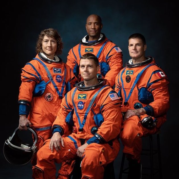The four astronauts on the crew of the Artemis II mission