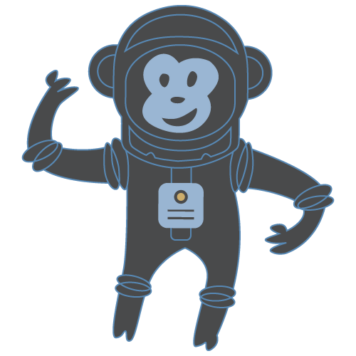Our CodeGeek mascot Randall in a space suit