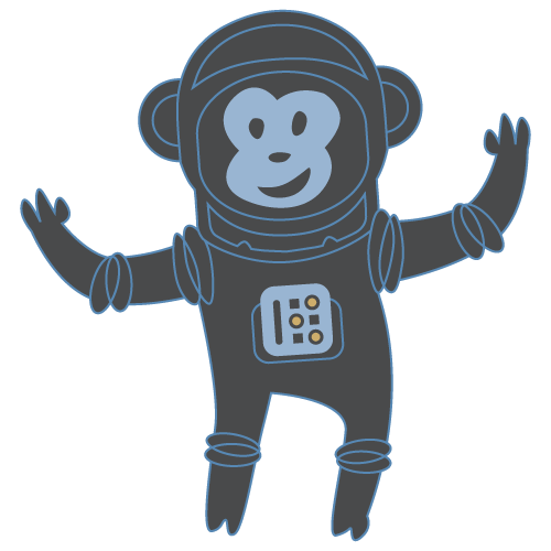 Our CodeGeek mascot Randall in a space suit