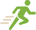 Icon of man running.