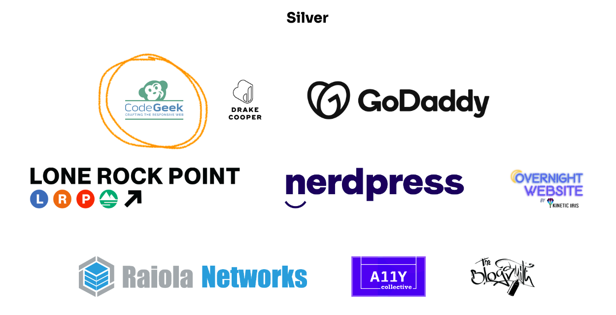 All the Silver Sponsor logos for WPAD2023